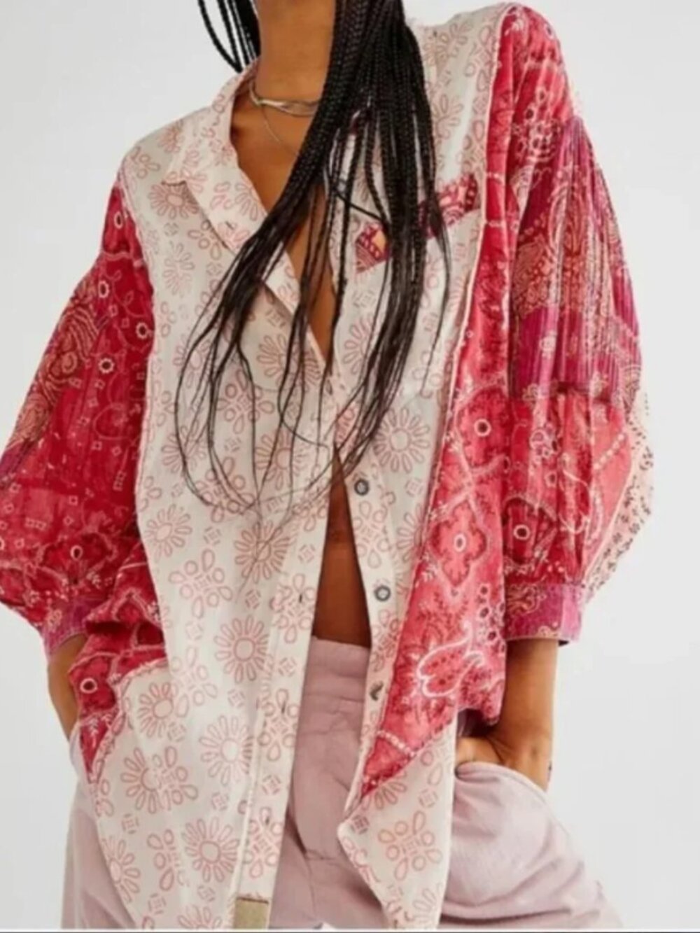 FREE PEOPLE We The Free Sun Valley Bandana Tunic in Red Rocks